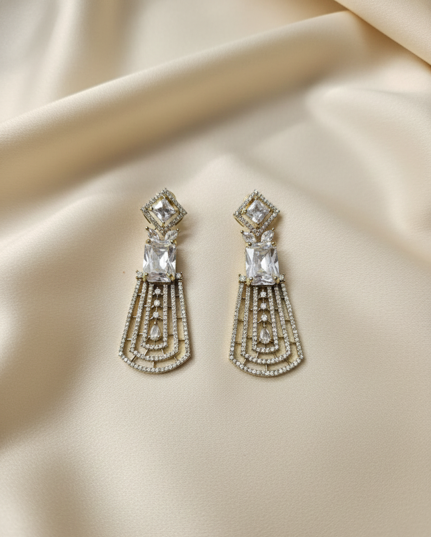 Ad Art Deco Chandelier Drop Earrings For Woman